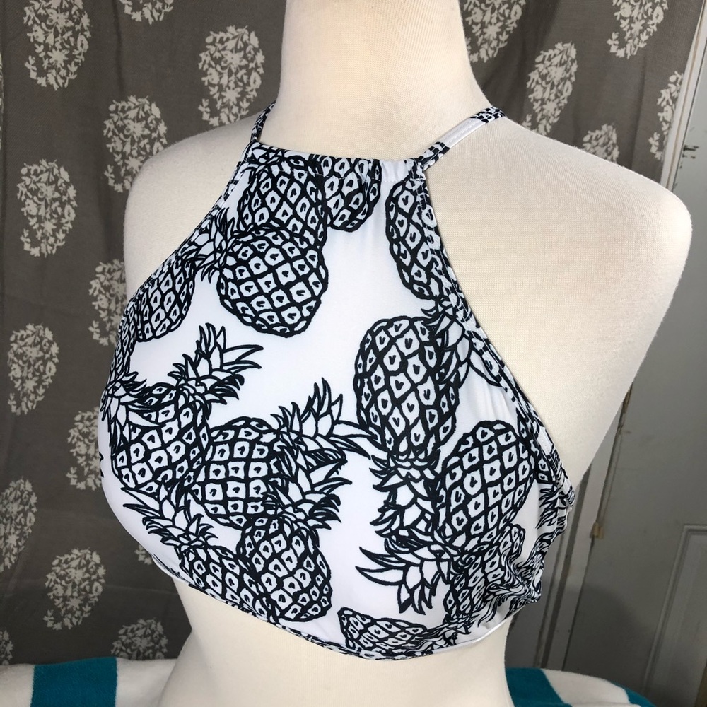 PacSun High Neck Pineapple Bikini Top